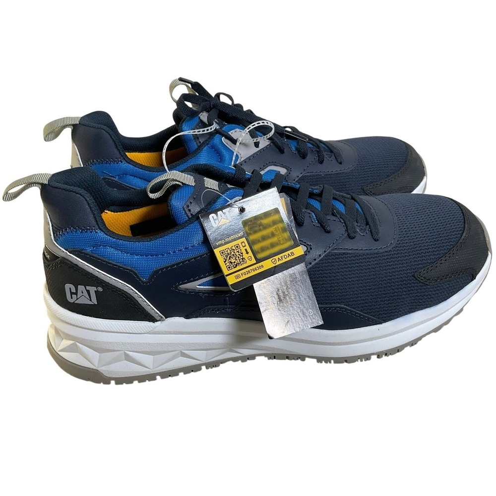 Caterpillar CAT Revive Tech NWB Mens Sz 11 Navy Composite Toe Safety Shoe P91609